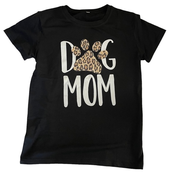 Dog Mom Graphic Leopard Print Black T-Shirt Women’s NWOT - Picture 14 of 14